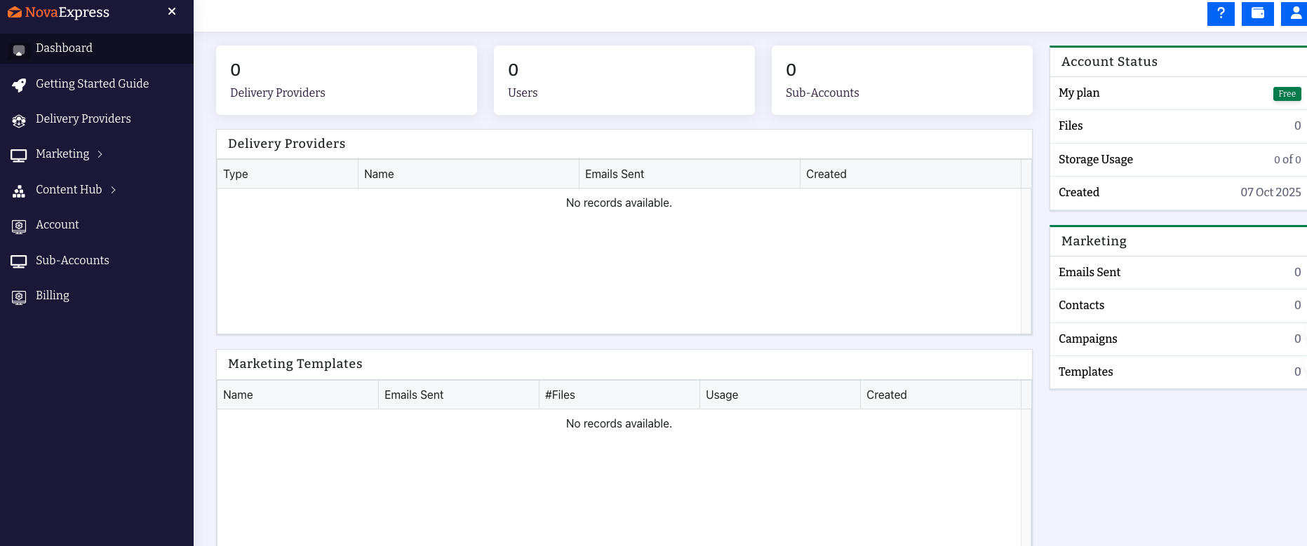 Nova Express Dashboard