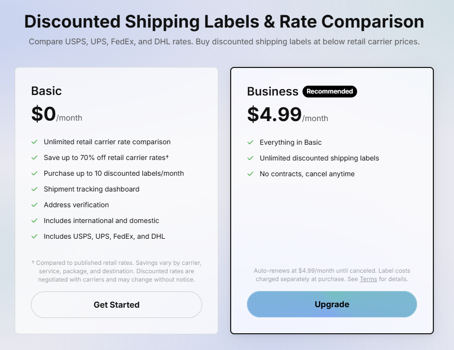 Shipping Cost Calculator Pricing